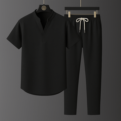 Elegantes Leinen-Lounge-Set set Von Alder Schwarz M 