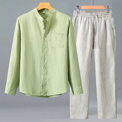 Elegantes Leinen-Set Von Alder Grün M 