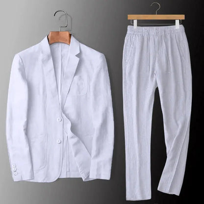 Elegantes Leinen-Set Von Alder Weiß M 