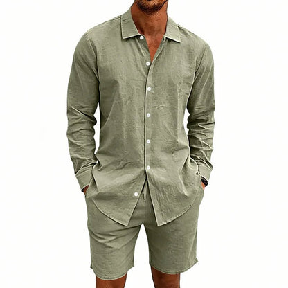Elegantes Leinen-Sommer-Set Von Alder Grün S 