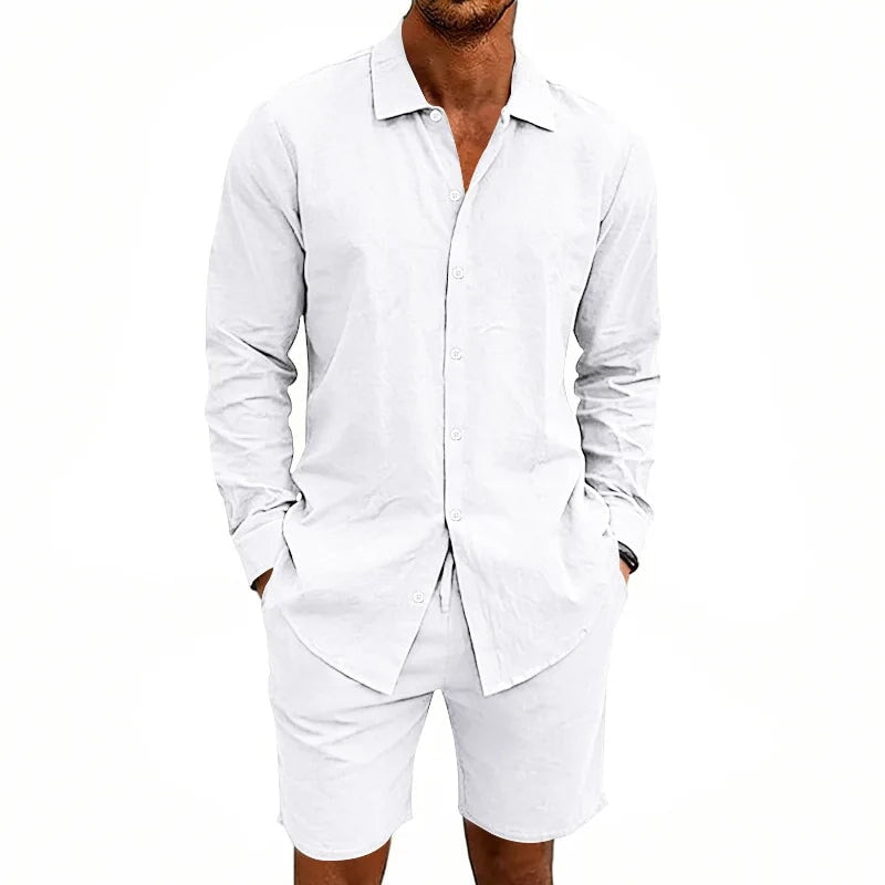 Elegantes Leinen-Sommer-Set Von Alder Weiß S 