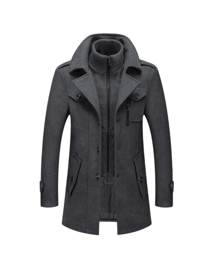 Giuseppe Warmer Wintermantel Von Alder Grau S 