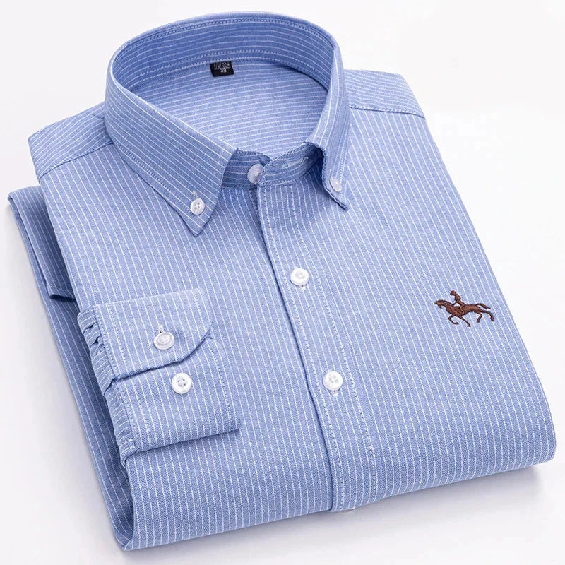 Givalli - Elegantes Baumwollhemd Von Alder Blau 40 | M 