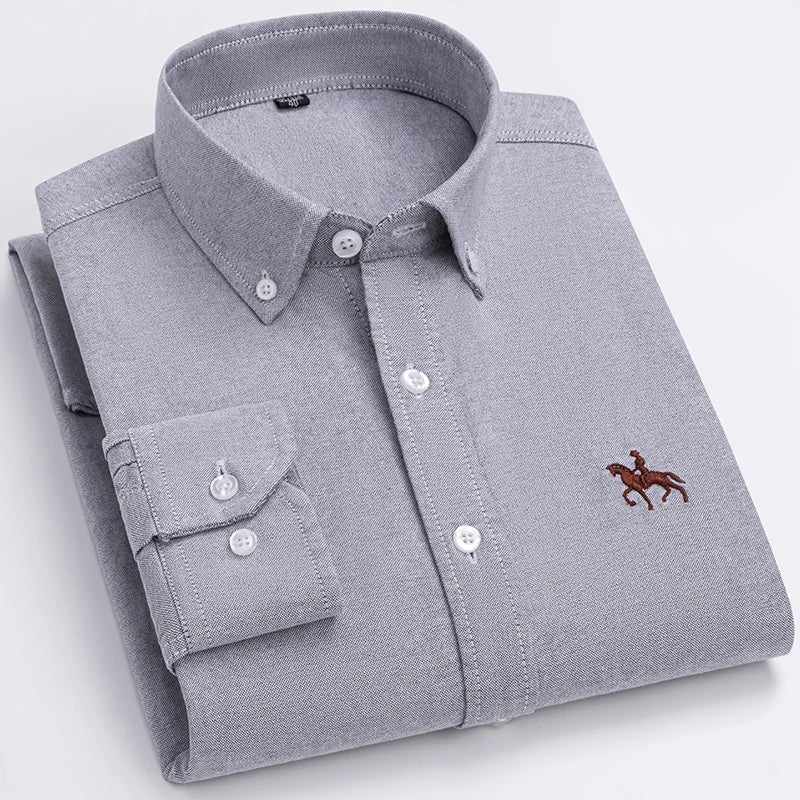 Givalli - Elegantes Baumwollhemd Von Alder Dunkelgrau 45 | 4XL 