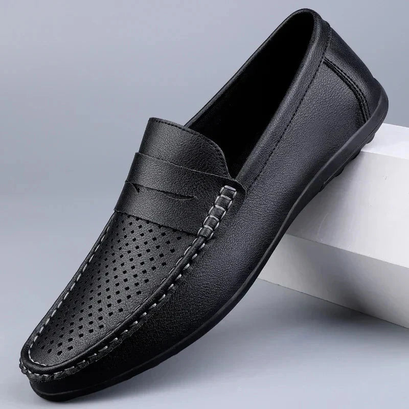 Klassische italienische Lederloafers Von Alder Schwarz 1 38 