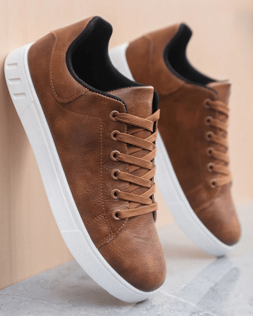 Klassische Leder-Sneakers Klassische Leder-Sneakers Von Alder Braun 39 