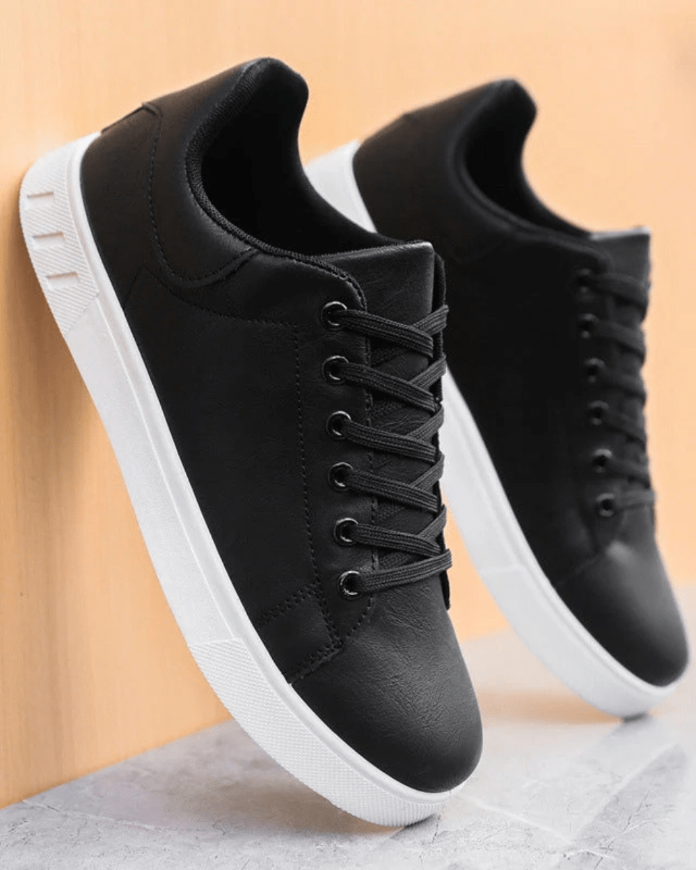 Klassische Leder-Sneakers Klassische Leder-Sneakers Von Alder Schwarz 39 