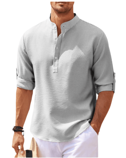 Langarm-Poloshirt Langarm-Poloshirt Von Alder Hellgrau S 