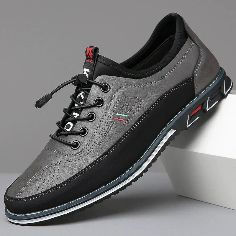 Lässige Lederschuhe Von Alder Grau 38 