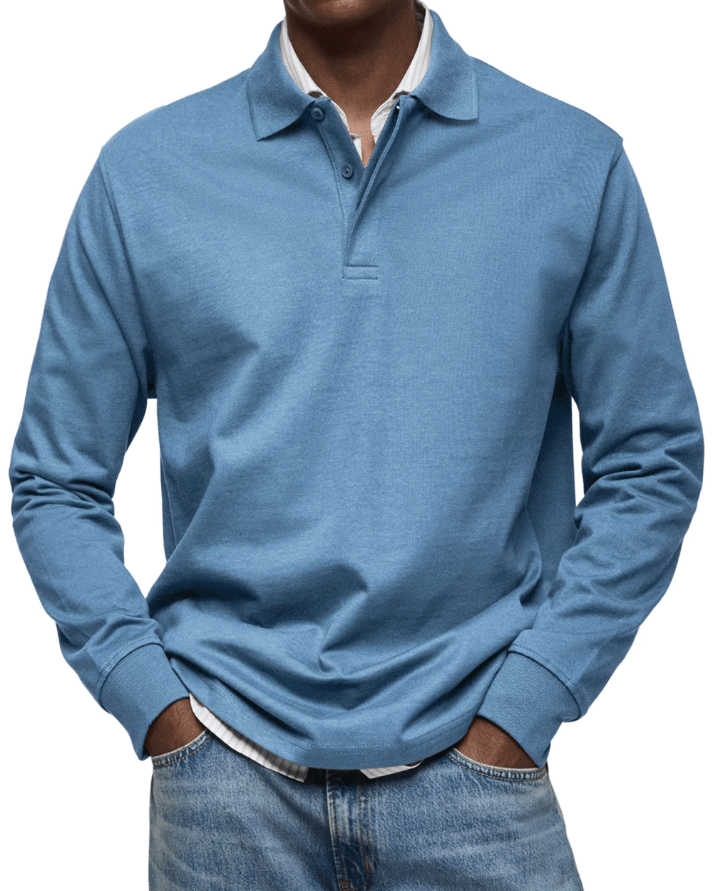 Lässiger Polo-Pullover Von Alder Blau S 