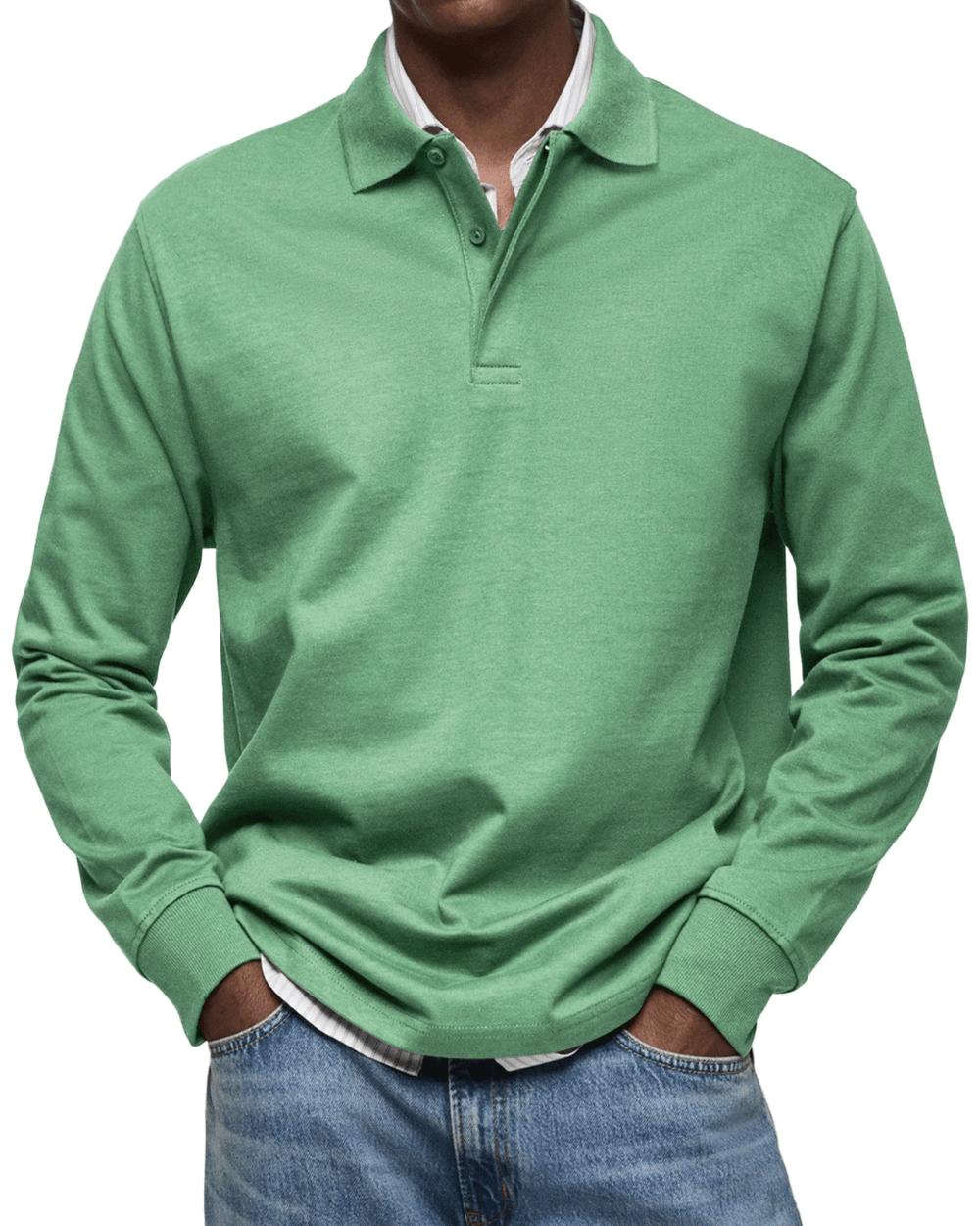 Lässiger Polo-Pullover Von Alder Grün S 