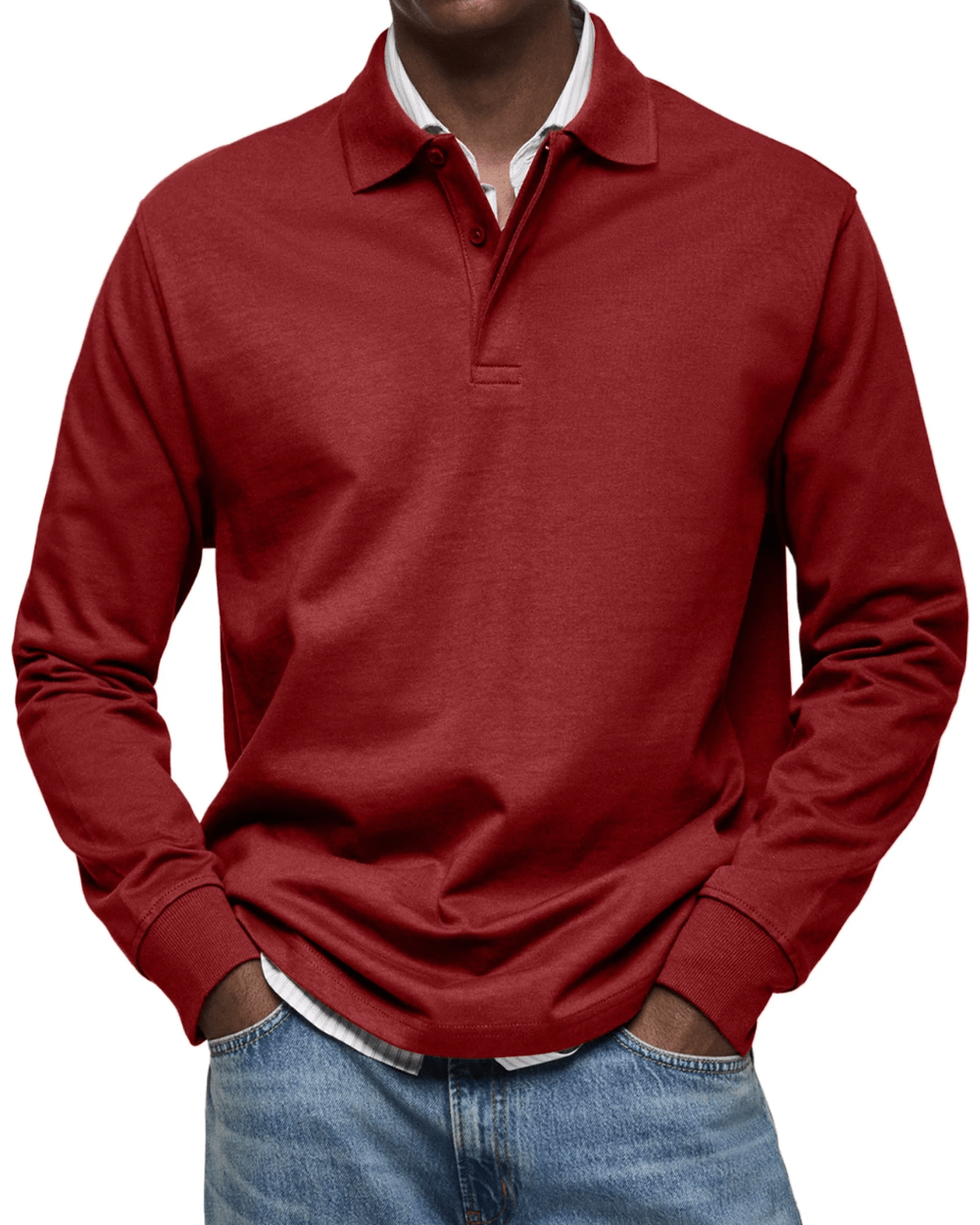 Lässiger Polo-Pullover Von Alder Rot S 