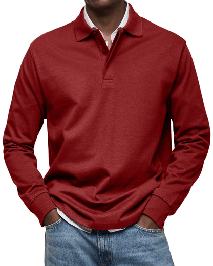 Lässiger Polo-Pullover Von Alder Rot S 