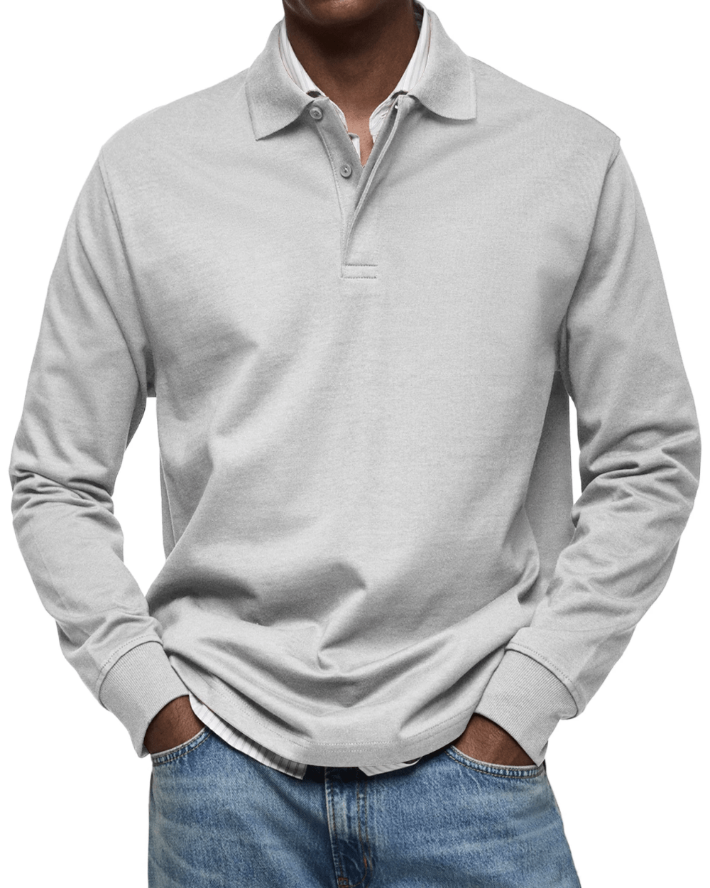 Lässiger Polo-Pullover Von Alder Weiß S 