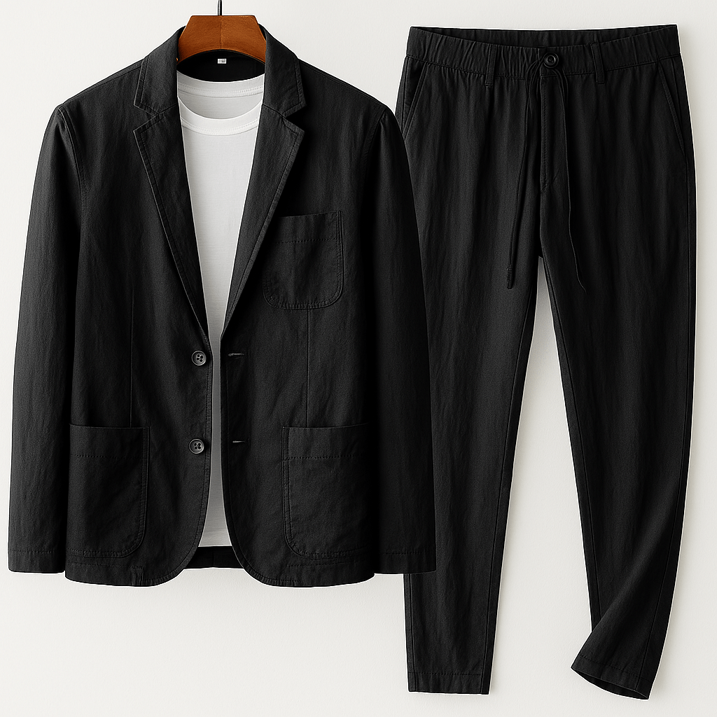 Lässiges Leinen-Set Von Alder Schwarz M 