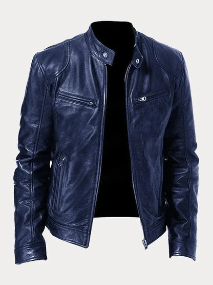Lederjacke Von Alder Dunkelblau S 