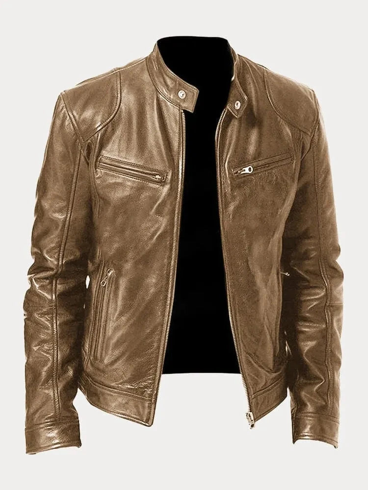 Lederjacke Von Alder Khaki S 