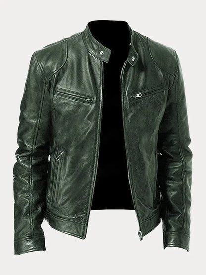 Lederjacke Von Alder Militärgrün S 