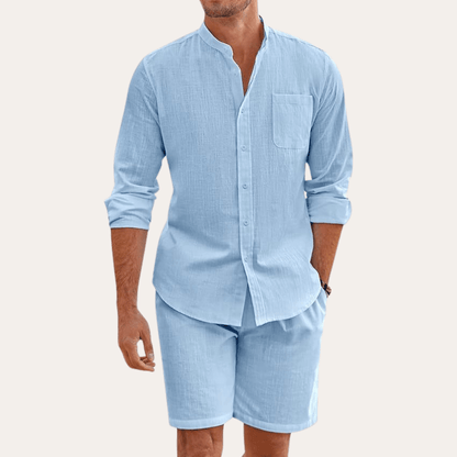 Leinen Sommer-Set Leinen Sommer-Set Von Alder Blau S 