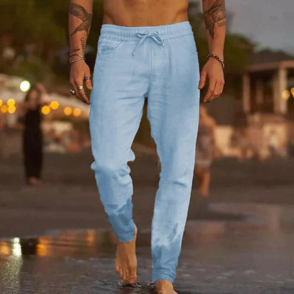 Leinen-Strandhose Leinen-Strandhose Von Alder Hellblau S 