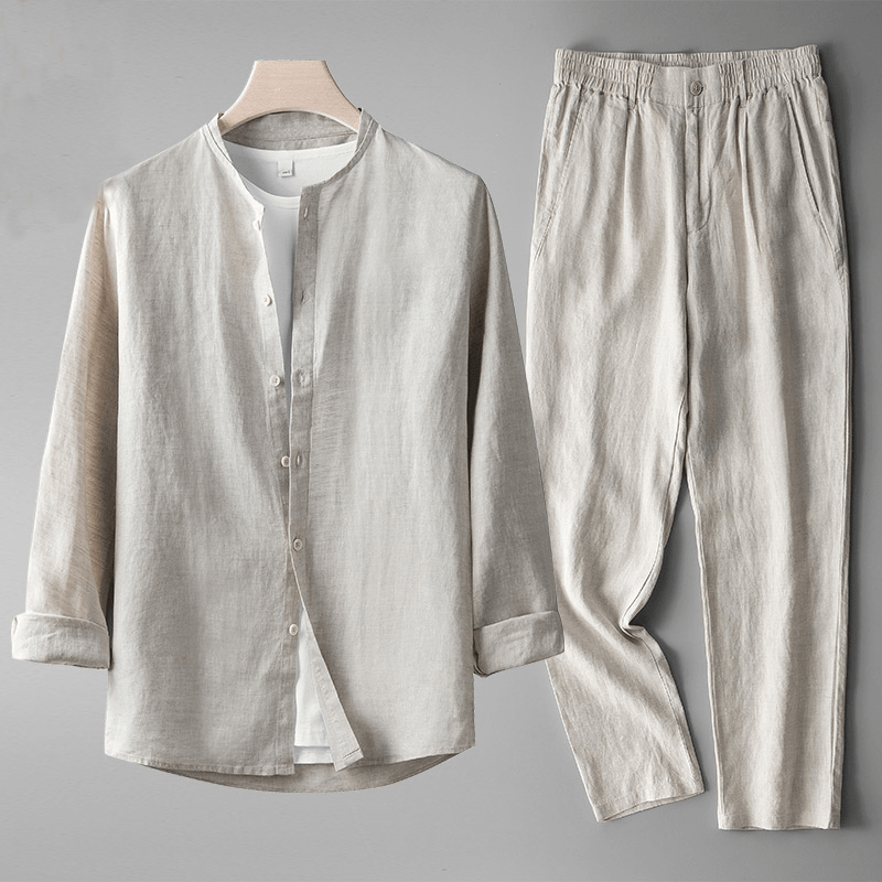 Leinen Zwei-Teile Set suit Von Alder Beige M 