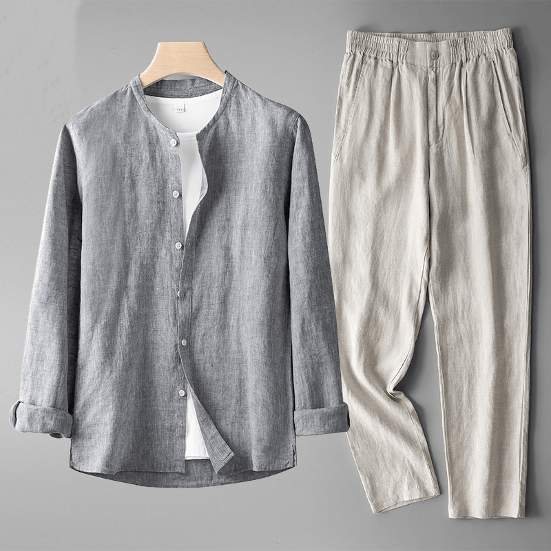 Leinen Zwei-Teile Set suit Von Alder Grau M 