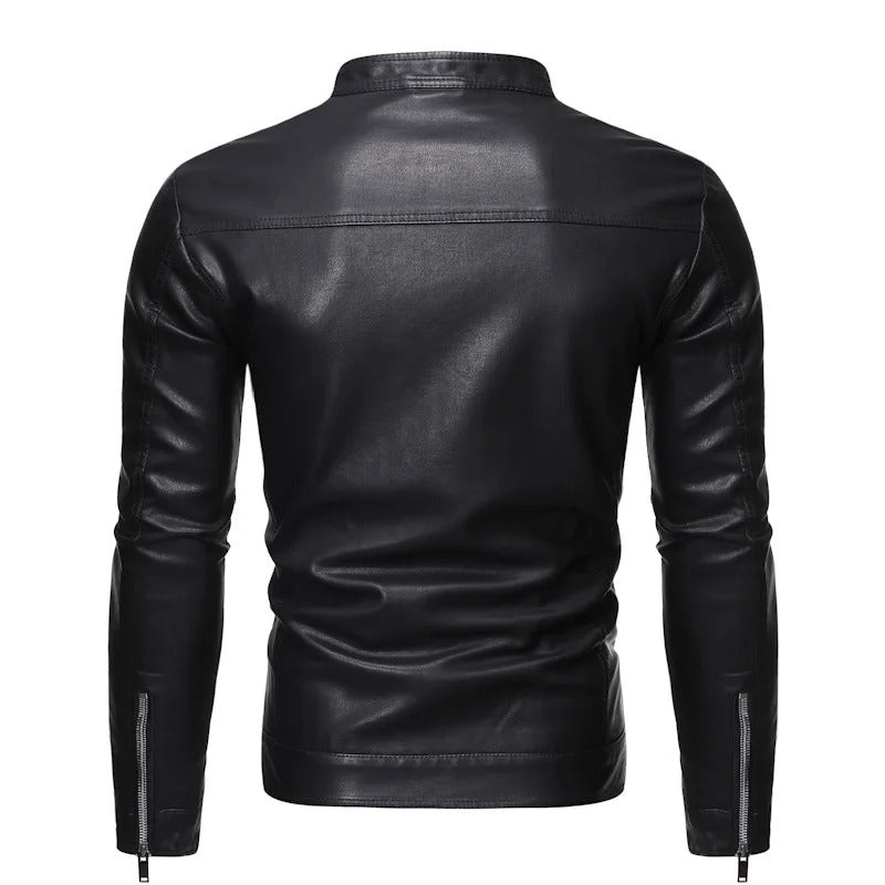 Stehkragen Lederjacke