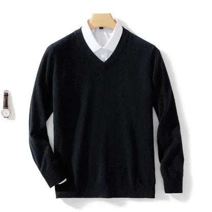 Eleganter V-Ausschnitt Pullover