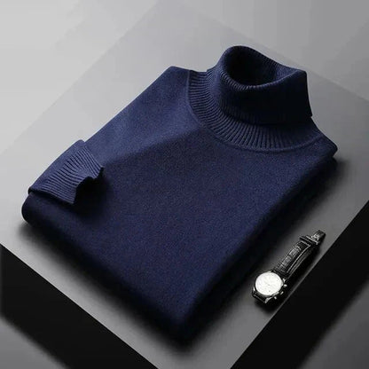 Monte Carlo Kaschmir Rollkragenpullover Von Alder Marineblau M 