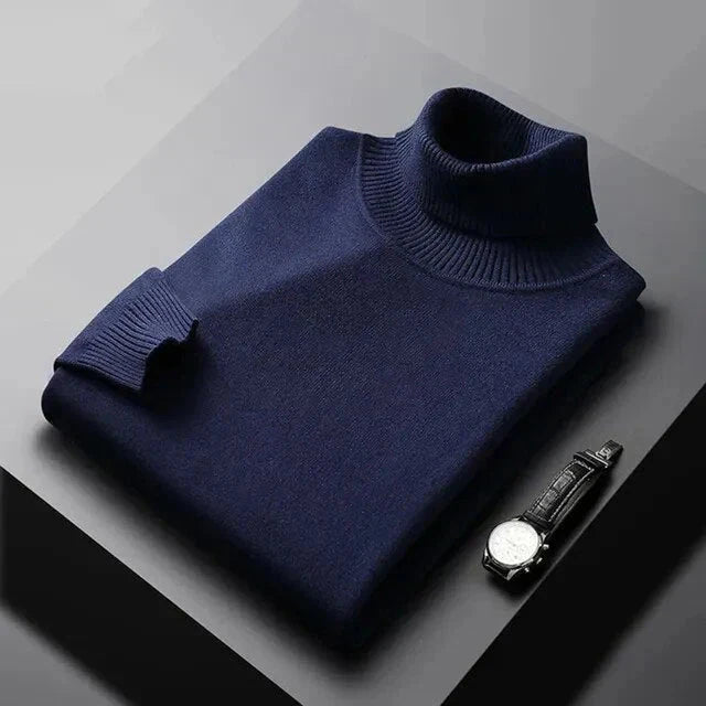Monte Carlo Kaschmir Rollkragenpullover Von Alder Marineblau M 