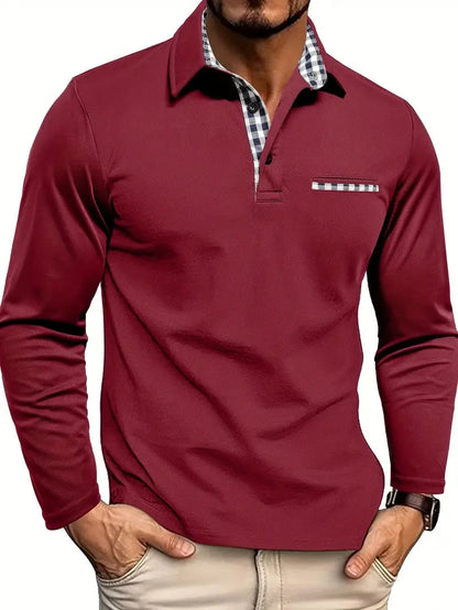 Polohemd mit langen Ärmeln Von Alder Rot S 