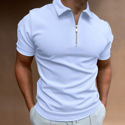 Poloshirt mit Reißverschluss Poloshirt mit Reißverschluss Von Alder Hellblau S 