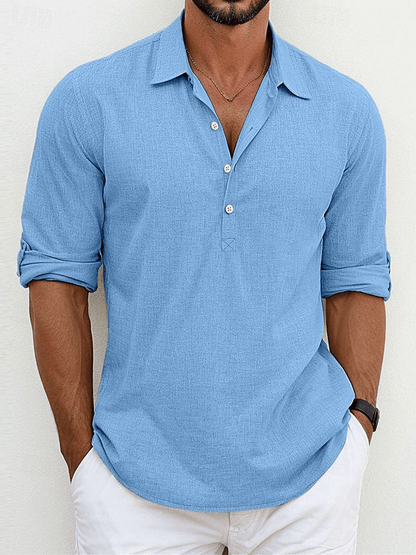 Premium Leinenhemd Von Alder Blau S 
