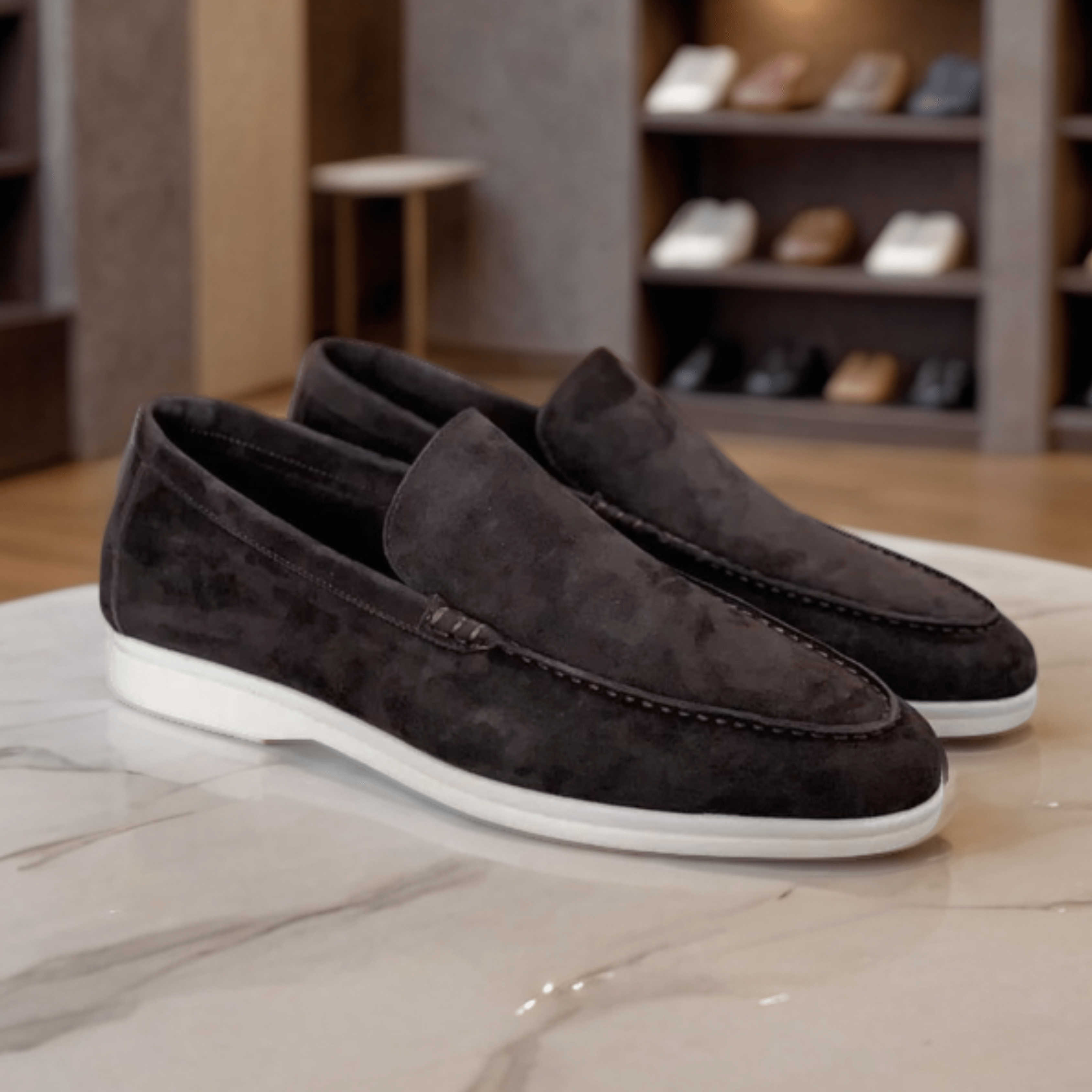 Premium Wildleder Slipper Von Alder Schokolade 38 