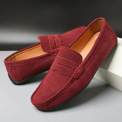Retro Wildleder Herren Slipper Von Alder Rot 37 