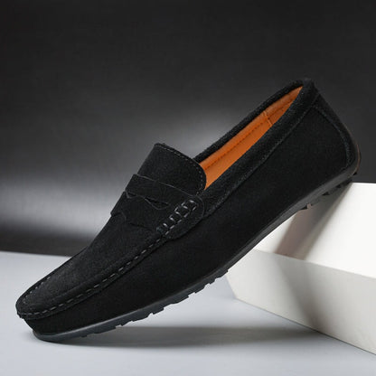 Retro Wildleder Herren Slipper Von Alder Schwarz 37 