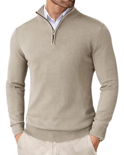 Romeo Zip Pullover Turtleneck sweater Von Alder Beige S 