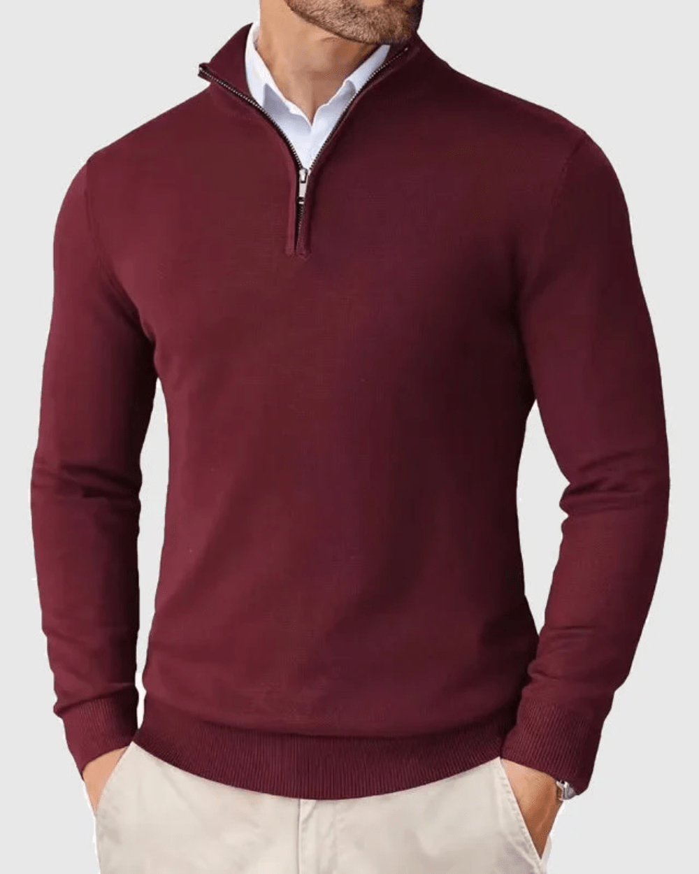 Romeo Zip Pullover Turtleneck sweater Von Alder Rot S 