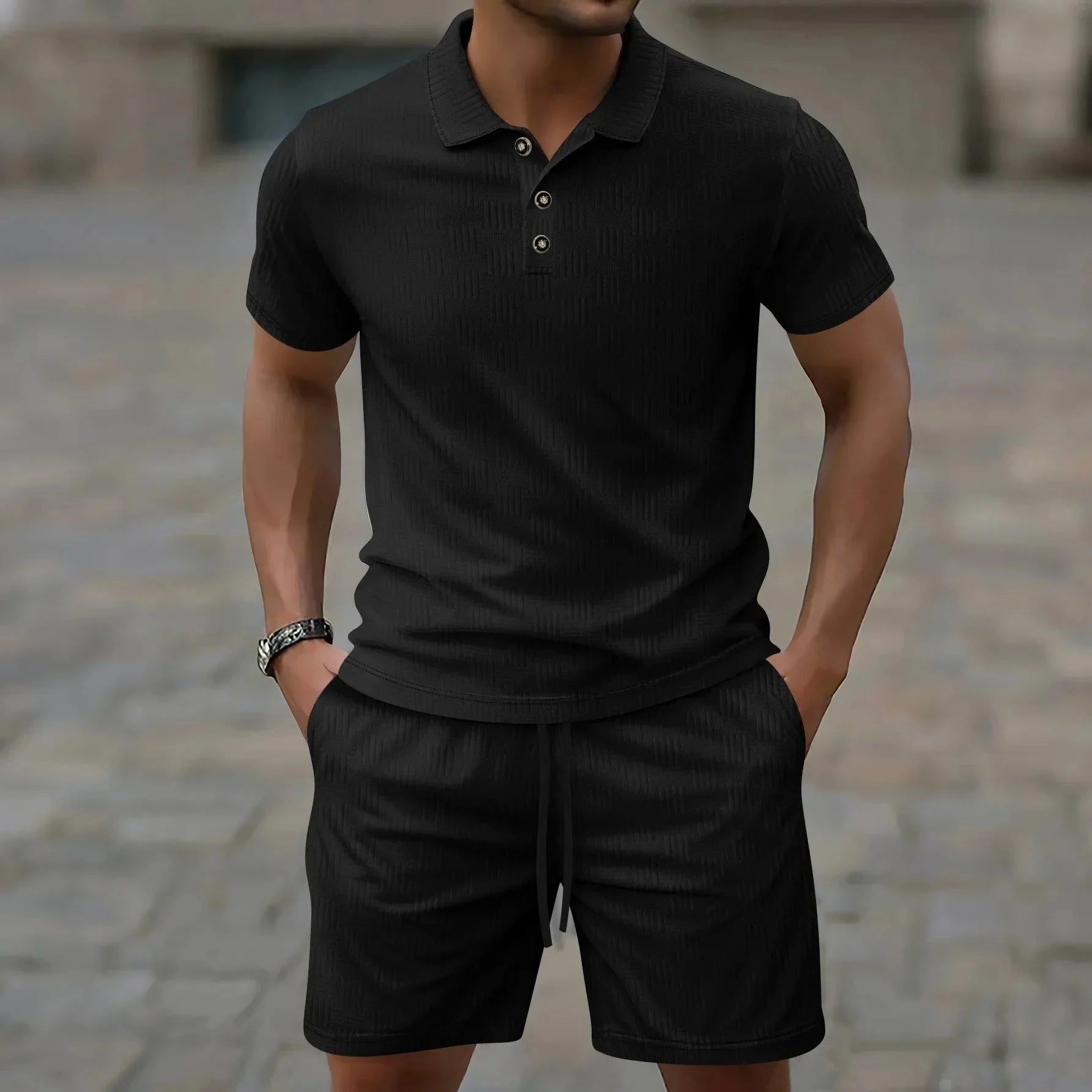 Sommer Polo Set Von Alder Schwarz S 