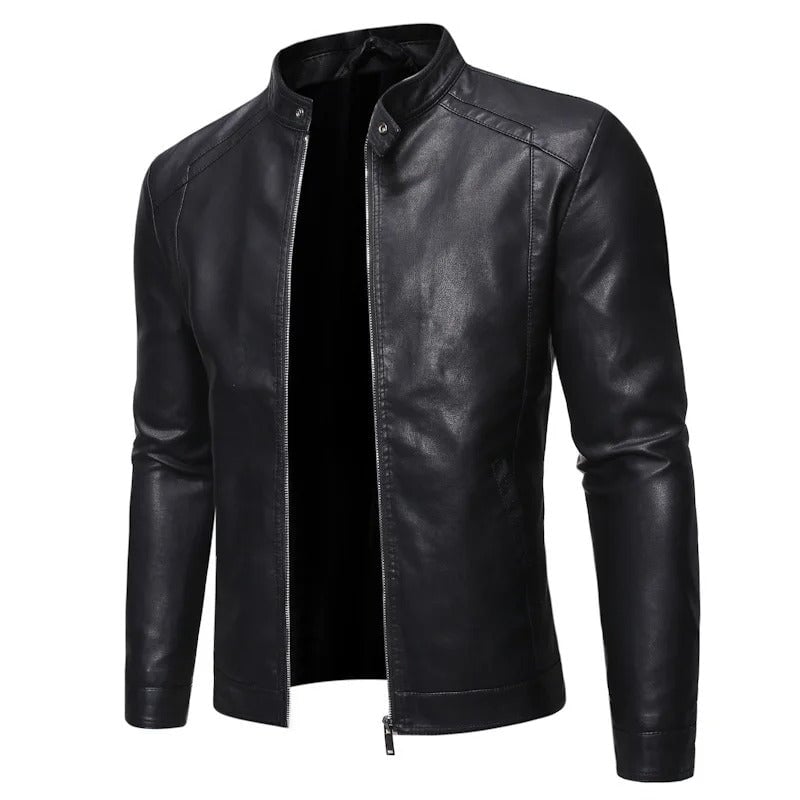 Stehkragen Lederjacke Von Alder 