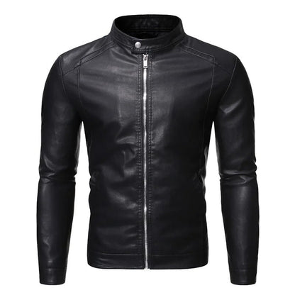 Stehkragen Lederjacke Von Alder Schwarz M 