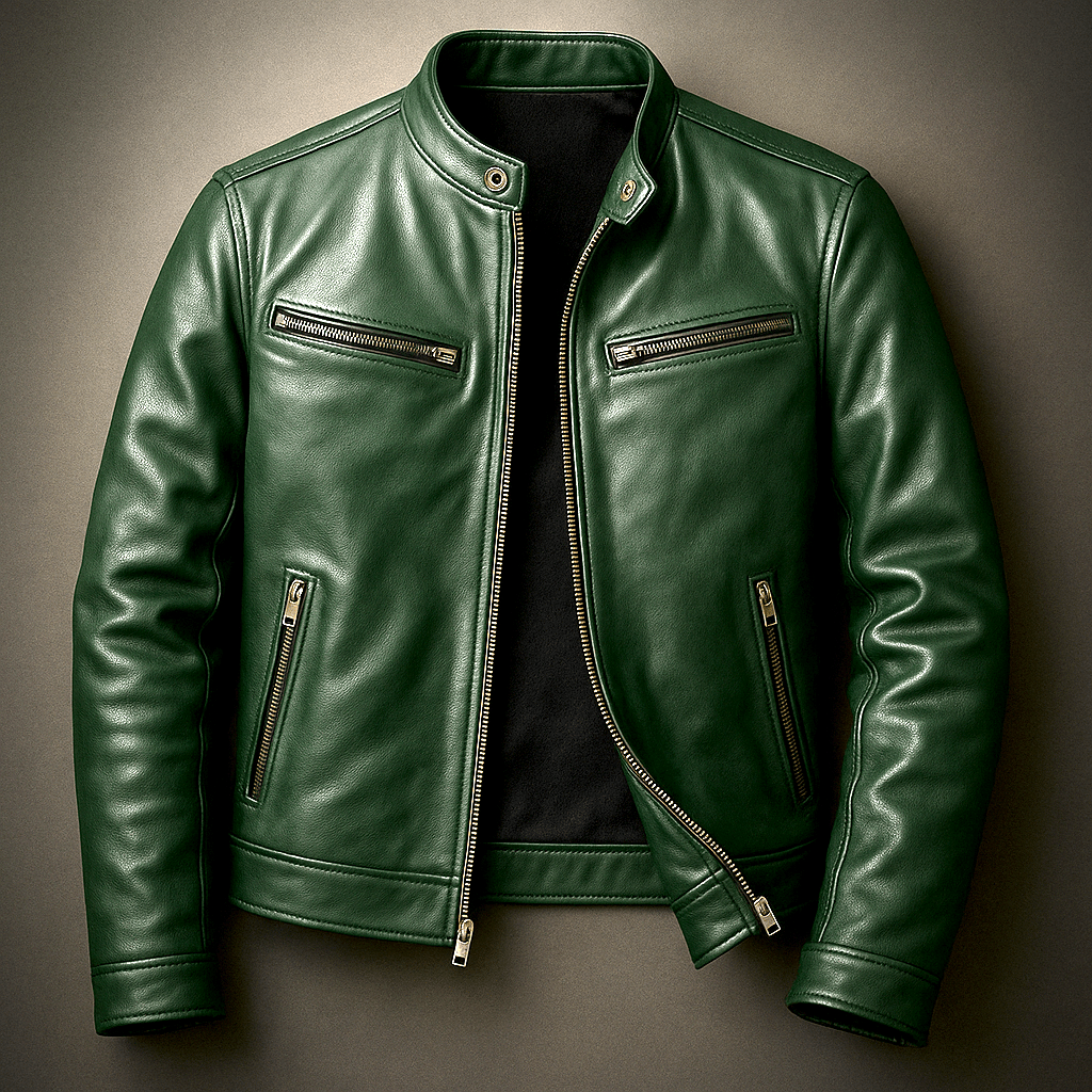 Vintage Lederjacke Von Alder Grün XS 