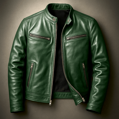 Vintage Lederjacke Von Alder Grün XS 